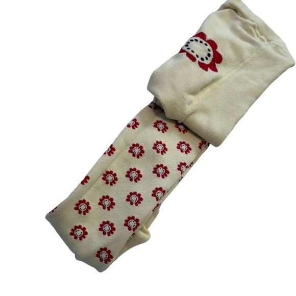 Lands End Daisy Tights Cotton & Polyester Thick Size M 10-12 - Picture 1 of 9